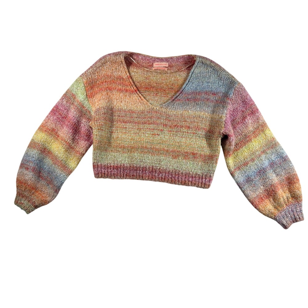 Urban Outfitters Crop Sweater XS Rainbow Color Boho Whimsigoth